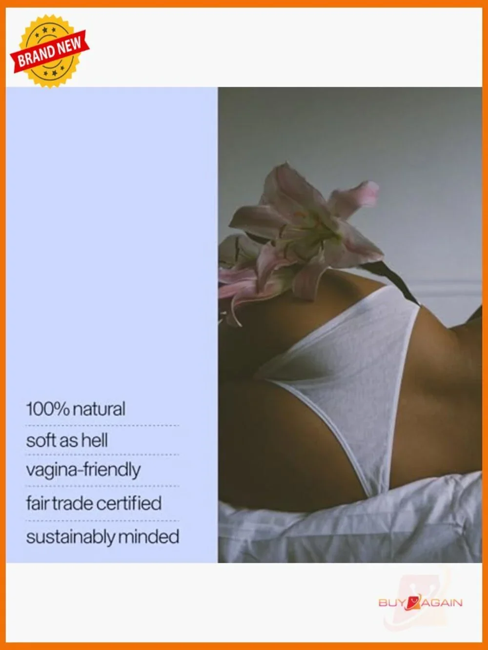 Organic Cotton Tanga Panties - Soft Breathable Fairtrade Pima Cotton Underwear